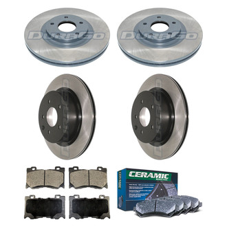 DuraGo® - Electrophoretic Coated Plain Front and Rear Brake Kit with Ceramic Pads