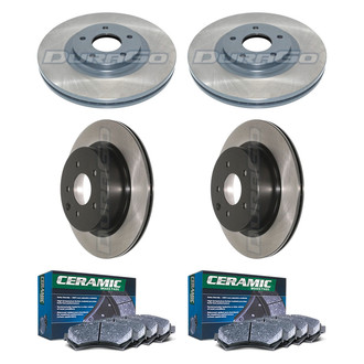 DuraGo® - Electrophoretic Coated Plain Front and Rear Brake Kit with Ceramic Pads