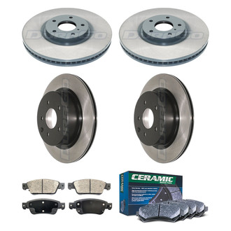 DuraGo® - Electrophoretic Coated Plain Front and Rear Brake Kit with Ceramic Pads