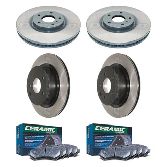 DuraGo® - Electrophoretic Coated Plain Front and Rear Brake Kit with Ceramic Pads