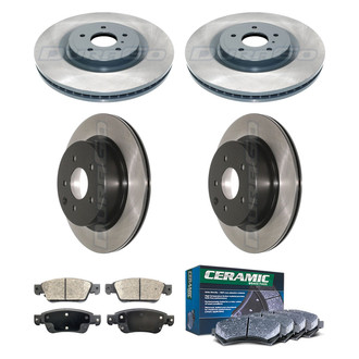 DuraGo® - Electrophoretic Coated Plain Front and Rear Brake Kit with Ceramic Pads