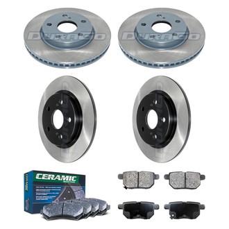 DuraGo® - Electrophoretic Coated Plain Front and Rear Brake Kit with Ceramic Pads