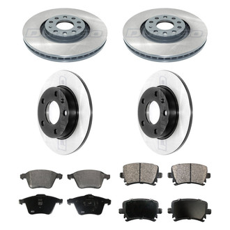 DuraGo® - Electrophoretic Coated Plain Front and Rear Brake Kit with Ceramic Pads