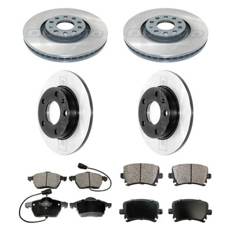 DuraGo® - Electrophoretic Coated Plain Front and Rear Brake Kit with Ceramic Pads