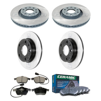 DuraGo® - Electrophoretic Coated Plain Front and Rear Brake Kit with Ceramic Pads