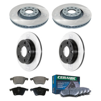 DuraGo® - Electrophoretic Coated Plain Front and Rear Brake Kit with Ceramic Pads