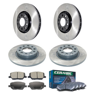 DuraGo® - Electrophoretic Coated Plain Front and Rear Brake Kit with Ceramic Pads