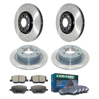 DuraGo® - Electrophoretic Coated Plain Front and Rear Brake Kit with Ceramic Pads