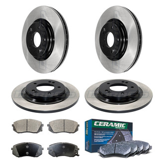 DuraGo® - Electrophoretic Coated Plain Front and Rear Brake Kit with Ceramic Pads