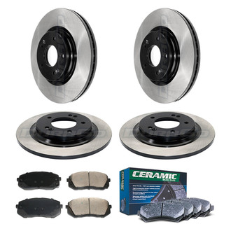 DuraGo® - Electrophoretic Coated Plain Front and Rear Brake Kit with Ceramic Pads