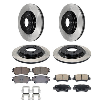 DuraGo® - Electrophoretic Coated Plain Front and Rear Brake Kit with Ceramic Pads