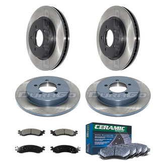 DuraGo® - Electrophoretic Coated Plain Front and Rear Brake Kit with Ceramic Pads
