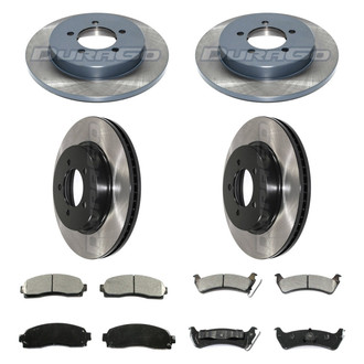 DuraGo® - Electrophoretic Coated Plain Front and Rear Brake Kit with Ceramic Pads