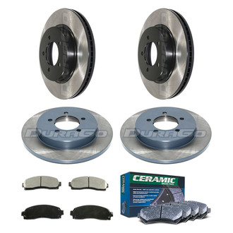DuraGo® - Electrophoretic Coated Plain Front and Rear Brake Kit with Ceramic Pads