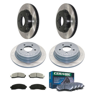 DuraGo® - Electrophoretic Coated Plain Front and Rear Brake Kit with Ceramic Pads