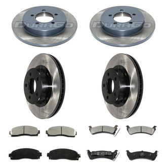 DuraGo® - Electrophoretic Coated Plain Front and Rear Brake Kit with Ceramic Pads