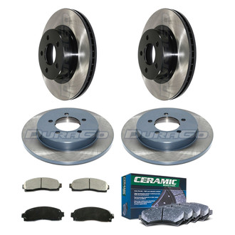 DuraGo® - Electrophoretic Coated Plain Front and Rear Brake Kit with Ceramic Pads