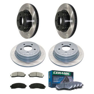 DuraGo® - Electrophoretic Coated Plain Front and Rear Brake Kit with Ceramic Pads