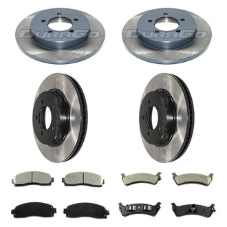 DuraGo® - Electrophoretic Coated Plain Front and Rear Brake Kit with Ceramic Pads