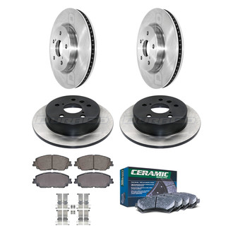 DuraGo® - Electrophoretic Coated Plain Front and Rear Brake Kit with Ceramic Pads