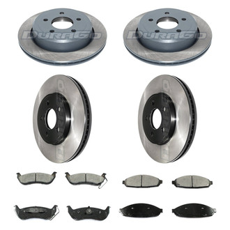 DuraGo® - Electrophoretic Coated Plain Front and Rear Brake Kit with Ceramic Pads