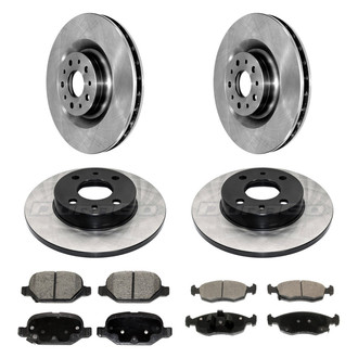 DuraGo® - Electrophoretic Coated Plain Front and Rear Brake Kit with Ceramic Pads