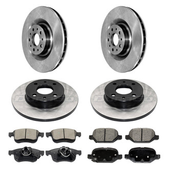 DuraGo® - Electrophoretic Coated Plain Front and Rear Brake Kit with Ceramic Pads