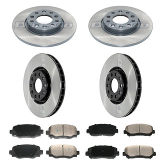 DuraGo® - Electrophoretic Coated Plain Front and Rear Brake Kit with Ceramic Pads