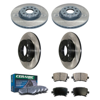 DuraGo® - Electrophoretic Coated Plain Front and Rear Brake Kit with Ceramic Pads