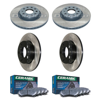 DuraGo® - Electrophoretic Coated Plain Front and Rear Brake Kit with Ceramic Pads