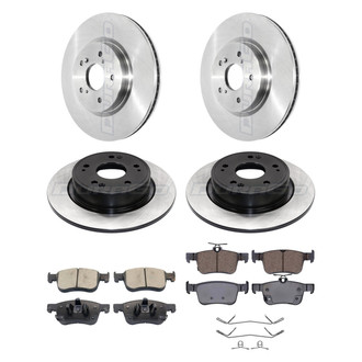 DuraGo® - Electrophoretic Coated Plain Front and Rear Brake Kit with Ceramic Pads