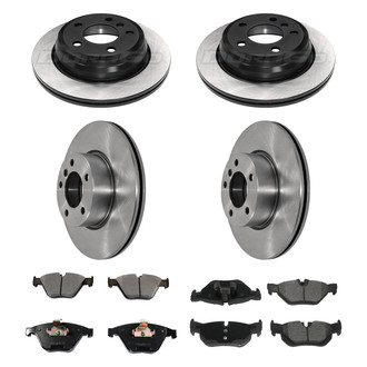 DuraGo® - Electrophoretic Coated Plain Front and Rear Brake Kit with Ceramic Pads