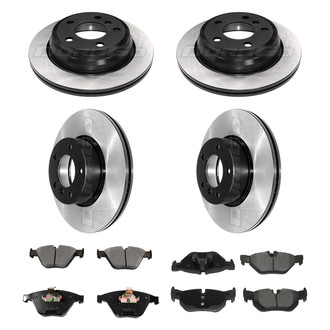 DuraGo® - Electrophoretic Coated Plain Front and Rear Brake Kit with Ceramic Pads