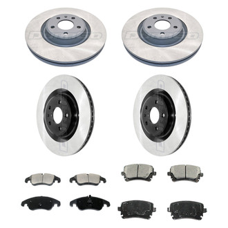 DuraGo® - Electrophoretic Coated Plain Front and Rear Brake Kit with Ceramic Pads