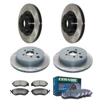 DuraGo® - Electrophoretic Coated Plain Front and Rear Brake Kit with Ceramic Pads