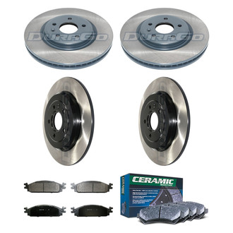 DuraGo® - Electrophoretic Coated Plain Front and Rear Brake Kit with Ceramic Pads