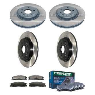 DuraGo® - Electrophoretic Coated Plain Front and Rear Brake Kit with Ceramic Pads