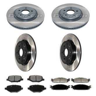 DuraGo® - Electrophoretic Coated Plain Front and Rear Brake Kit with Ceramic Pads