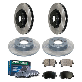 DuraGo® - Electrophoretic Coated Plain Front and Rear Brake Kit with Ceramic Pads
