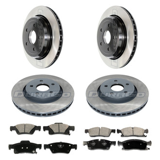 DuraGo® - Electrophoretic Coated Plain Front and Rear Brake Kit with Ceramic Pads