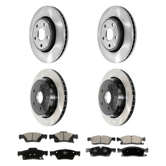 DuraGo® - Electrophoretic Coated Plain Front and Rear Brake Kit with Ceramic Pads
