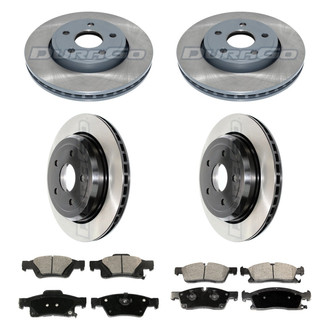 DuraGo® - Electrophoretic Coated Plain Front and Rear Brake Kit with Ceramic Pads