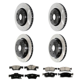 DuraGo® - Electrophoretic Coated Plain Front and Rear Brake Kit with Ceramic Pads