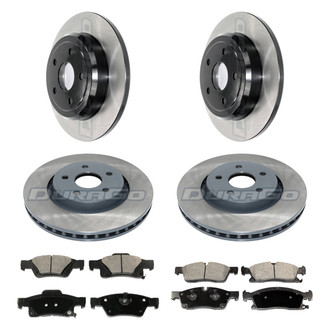 DuraGo® - Electrophoretic Coated Plain Front and Rear Brake Kit with Ceramic Pads