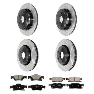 DuraGo® - Electrophoretic Coated Plain Front and Rear Brake Kit with Ceramic Pads