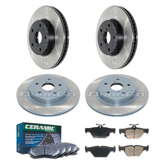 DuraGo® - Electrophoretic Coated Plain Front and Rear Brake Kit with Ceramic Pads