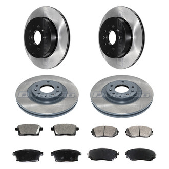 DuraGo® - Electrophoretic Coated Plain Front and Rear Brake Kit with Ceramic Pads