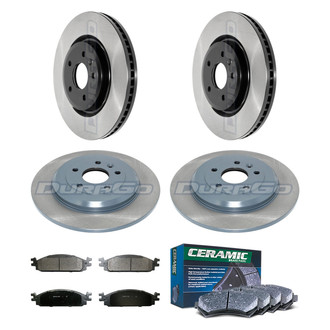 DuraGo® - Electrophoretic Coated Plain Front and Rear Brake Kit with Ceramic Pads