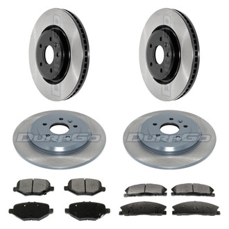 DuraGo® - Electrophoretic Coated Plain Front and Rear Brake Kit with Ceramic Pads