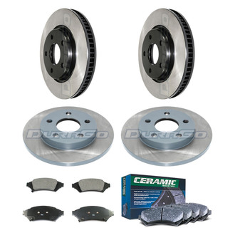 DuraGo® - Electrophoretic Coated Plain Front and Rear Brake Kit with Ceramic Pads